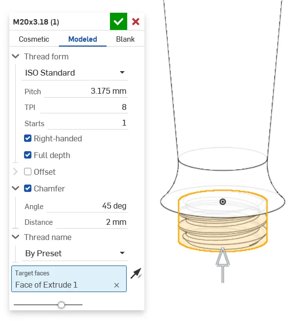 External thread